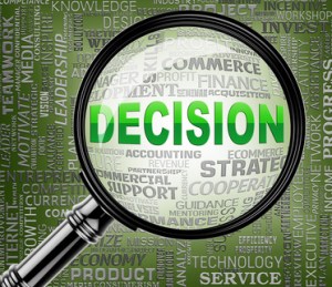 Decision Magnifier Indicating Choose Decided 3d Rendering